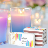 Rainbow Watercolor Elegant LGBT Monogram Wedding