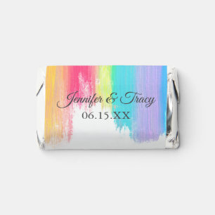 Rainbow Watercolor Elegant Modern LGBTQ Wedding Hershey's Miniatures