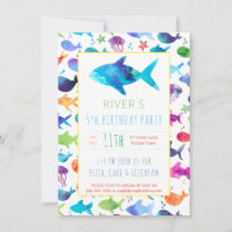 Rainbow Watercolor Fish Under The Sea Birthday