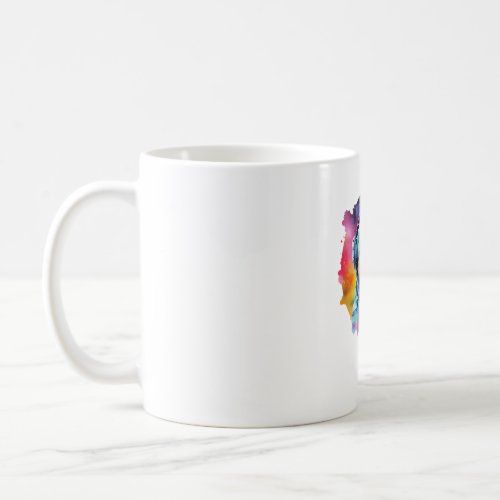 Rainbow Watercolor Galaxy Astronaut Bichon   Coffee Mug