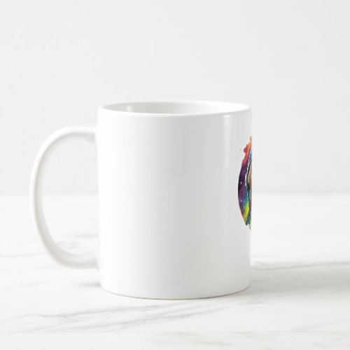 Rainbow Watercolor Galaxy Astronaut Golden Retriev Coffee Mug