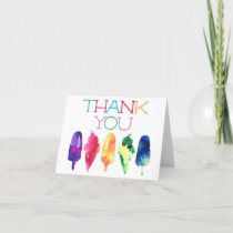 Rainbow Watercolor Ice Cream Popsicle Thank You