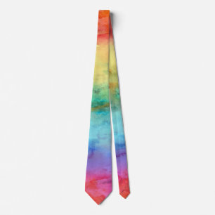 Rainbow Watercolor Neck Tie