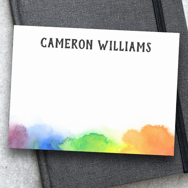 Rainbow watercolor paint border add name artists post-it notes (Rainbow watercolor paint border add name artists post-it notes)