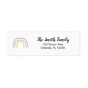 Rainbow Watercolor Painting Return Address Label