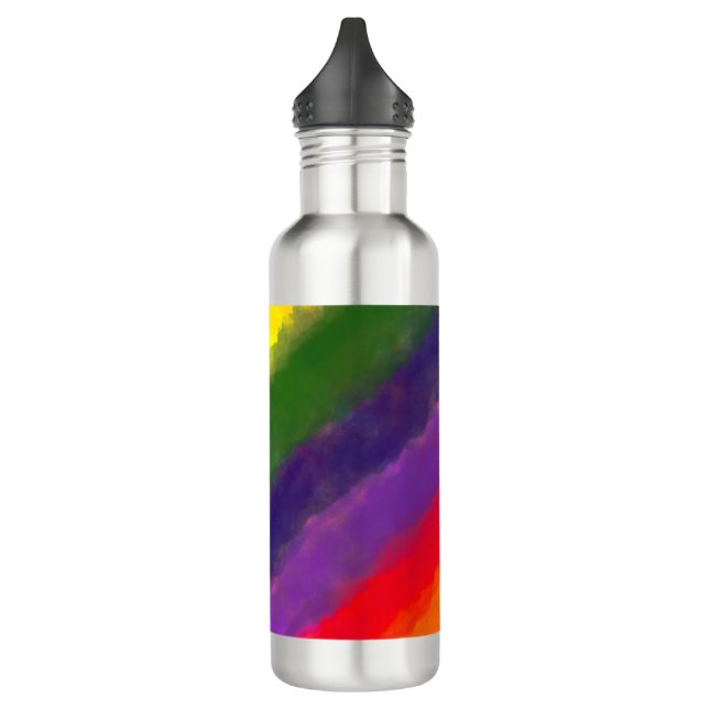 Rainbow Watercolor Painting Stainless Steel Water Bottle (Left)
