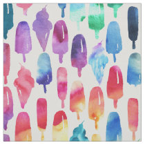 Rainbow Watercolor Popsicle Ice Cream Yummy Fabric