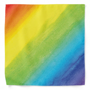 Rainbow Watercolor Pride Bright and Vibrant Bandana