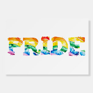 Rainbow Watercolor PRIDE Typography Art LGB LGBTQ Foam Board