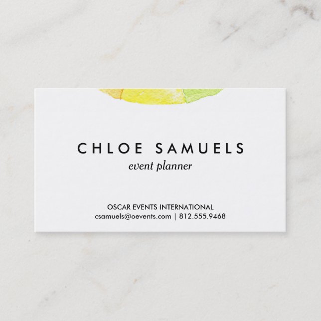 Rainbow watercolor ring modern colorful circle business card (Front)