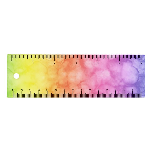 Rainbow watercolor ruler (Front)