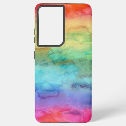 Rainbow Watercolor Samsung Galaxy S21 Ultra Case