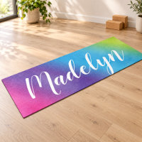 Rainbow Watercolor Script Monogram Name