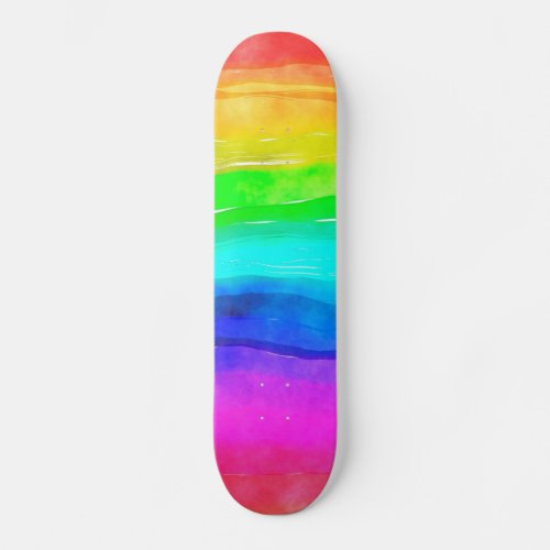 Rainbow Watercolor Skateboard