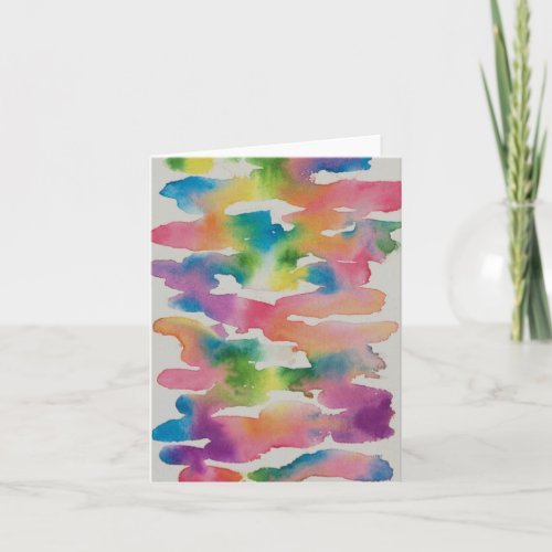 Rainbow Watercolor Smudge Card
