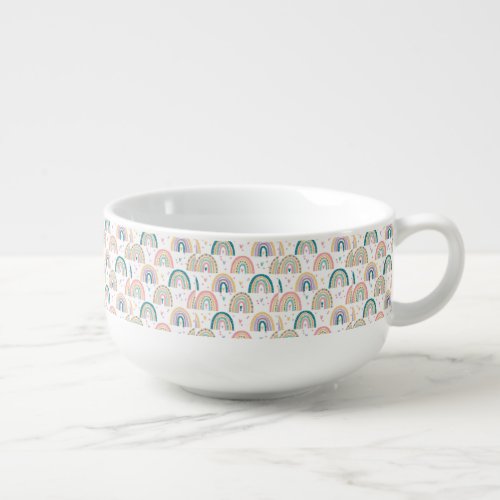 Rainbow Watercolor Soup Mug