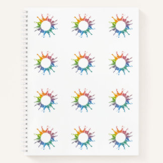 Rainbow watercolor spiral notebook