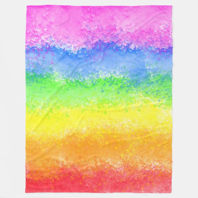 Rainbow watercolor splatter stylish chic   fleece blanket (Front)