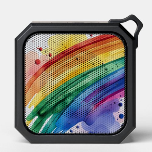 Rainbow Watercolor Stripes in LGBT Colors Bluetooth Speaker