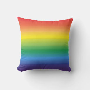 Rainbow Watercolor Stripes Modern Colorful Outdoor Pillow