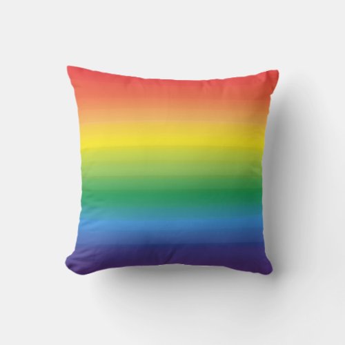 Rainbow Watercolor Stripes Modern Colorful Outdoor Pillow
