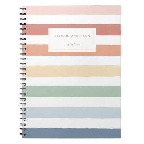 Rainbow Watercolor Stripes Notebook