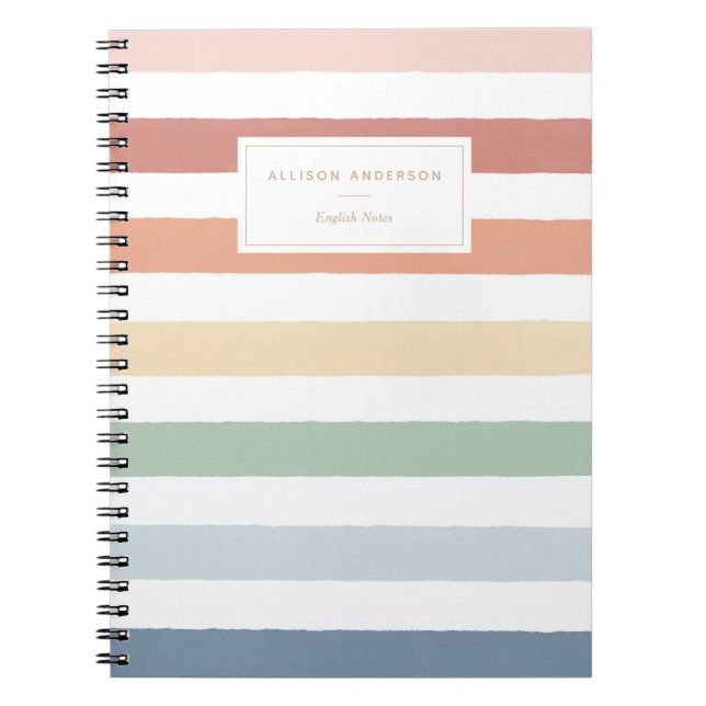 Rainbow Watercolor Stripes Notebook (Front)