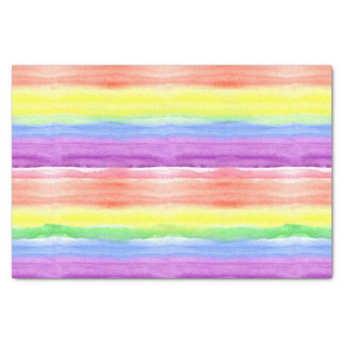 Rainbow Watercolor Stripes  Tissue Paper