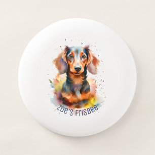 Rainbow Watercolor Sweet Dachshund Illustration Wham-O Frisbee