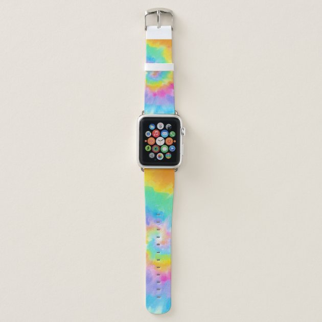 Rainbow Watercolor Tie Dye Apple Watch Band Zazzle