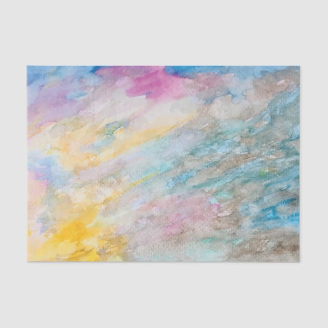 Rainbow Watercolor  Tissue Paper (Front)