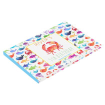 Rainbow Watercolor Under The Sea Crab Guest Book