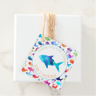 Rainbow Watercolor Under The Sea Rainbow Thank You Favor Tags