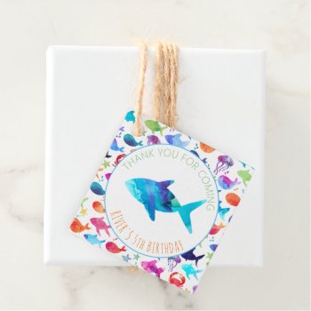 Rainbow Watercolor Under The Sea Rainbow Thank You Favor Tags by LilPartyPlanners at Zazzle