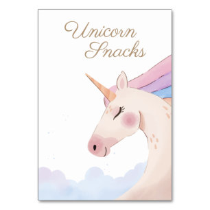 Rainbow Watercolor Unicorn Birthday Party   Table  Table Number