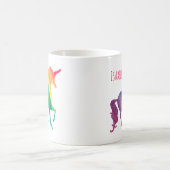 Rainbow Watercolor Unicorn Pretty Personalized Coffee Mug (Center)