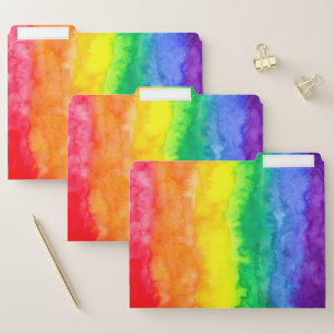Rainbow watercolor wash File Folders