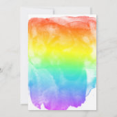 Rainbow Watercolor Wash Gay Wedding Invitation (Back)