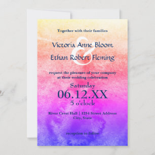 Rainbow Watercolor - Wedding Invitation
