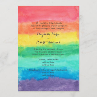 Rainbow Watercolor Wedding Invitation