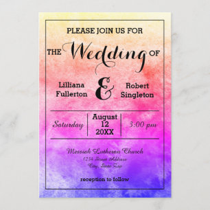 Rainbow Watercolor - Wedding Invitation