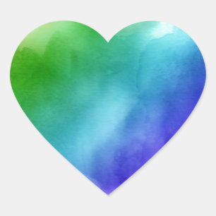 Rainbow Watercolors Heart Sticker
