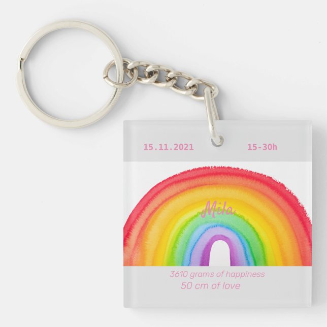 Rainbow watercolors  keychain (Front)
