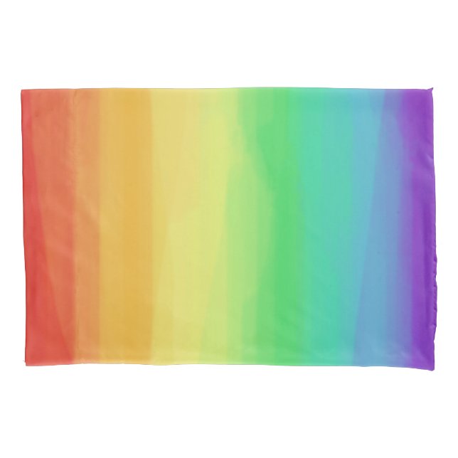 Rainbow Watercolors Pillow Case (Front)
