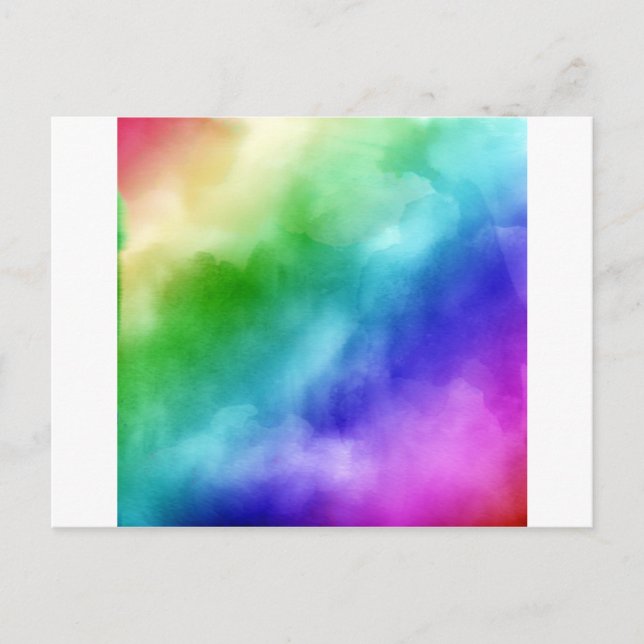 Rainbow Watercolors Postcard (Front)
