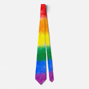 Rainbow Watercolour Painting Tie