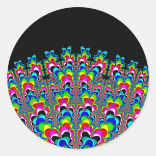Rainbow Waterfall - Fractal Art Classic Round Sticker