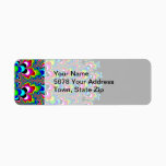 Rainbow Waterfall - Fractal Art Label