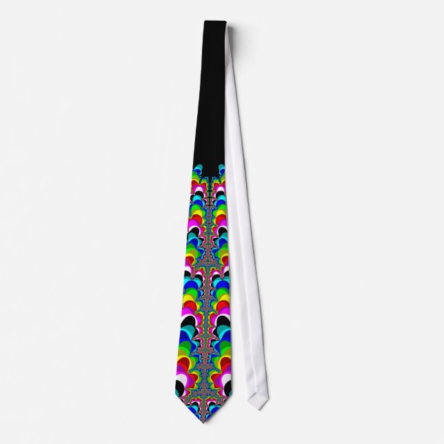Rainbow Waterfall - Fractal Art Neck Tie (Front)