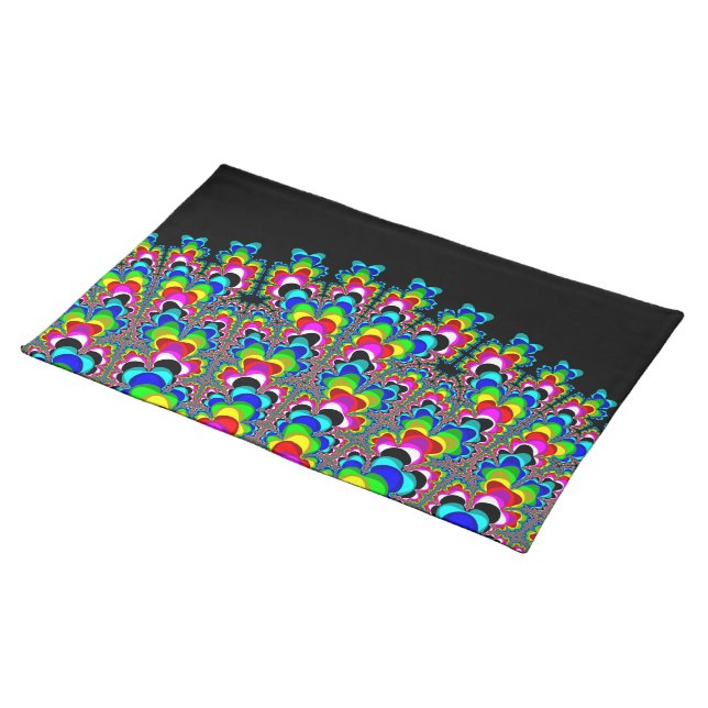 Rainbow Waterfall - Fractal Art Placemat (On Table)